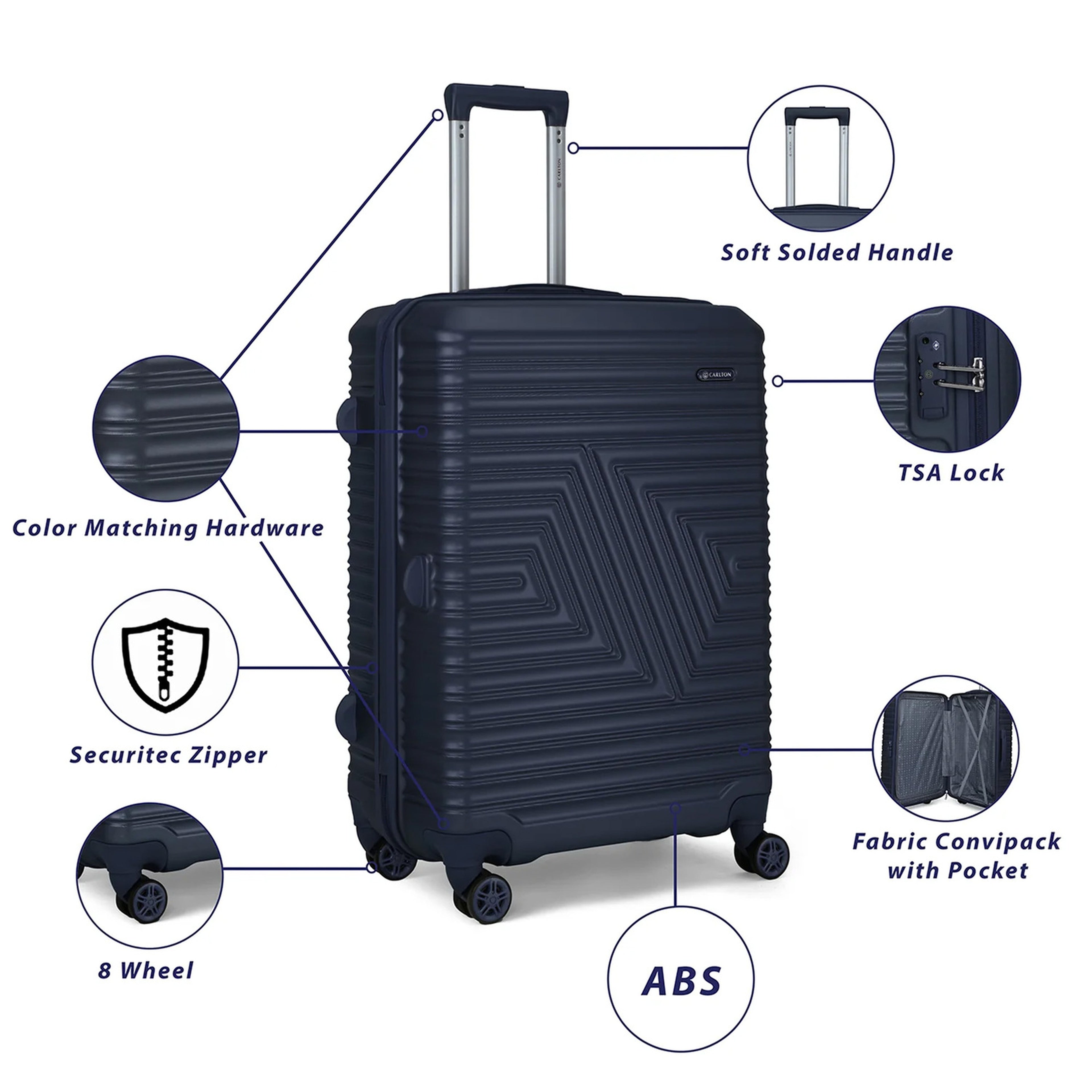 Carlton Crossline 4Wheel Hard Trolley Blue