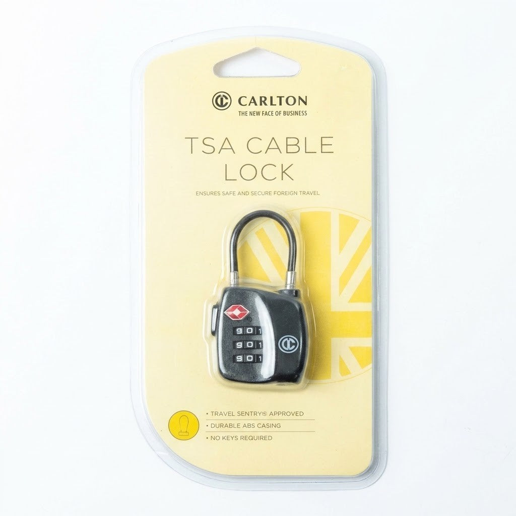 A Carlton TSA Cable Lock, featuring a black and silver combination lock. Main image