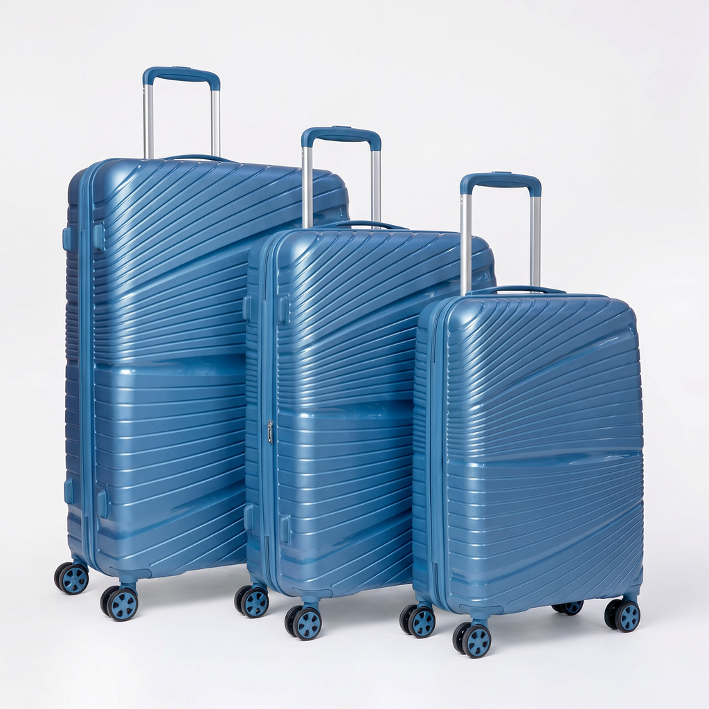 Skybags Skylite Blue 3-piece luggage set - three sizes